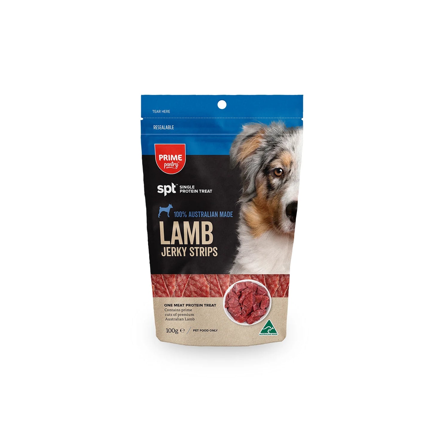 Prime100 Prime Pantry SPT Jerky Strips Lamb 100g