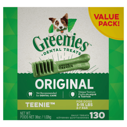 Greenies Dental Dog Treats Original Value Pack Teenie 1.02kg (130 Pack)