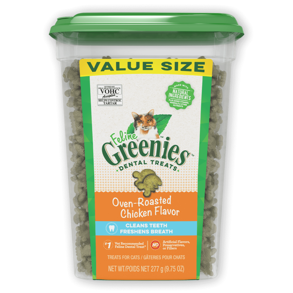 Greenies Dental Cat Treats Oven-Roasted Chicken (Value Tub 277g)