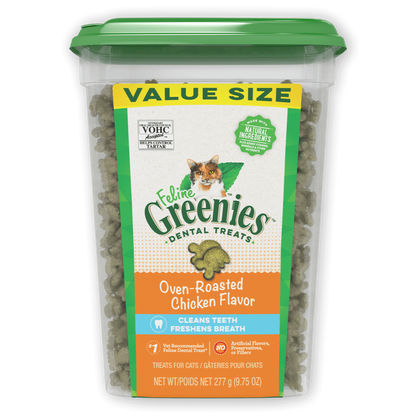 Greenies Dental Cat Treats Oven-Roasted Chicken (Value Tub 277g)