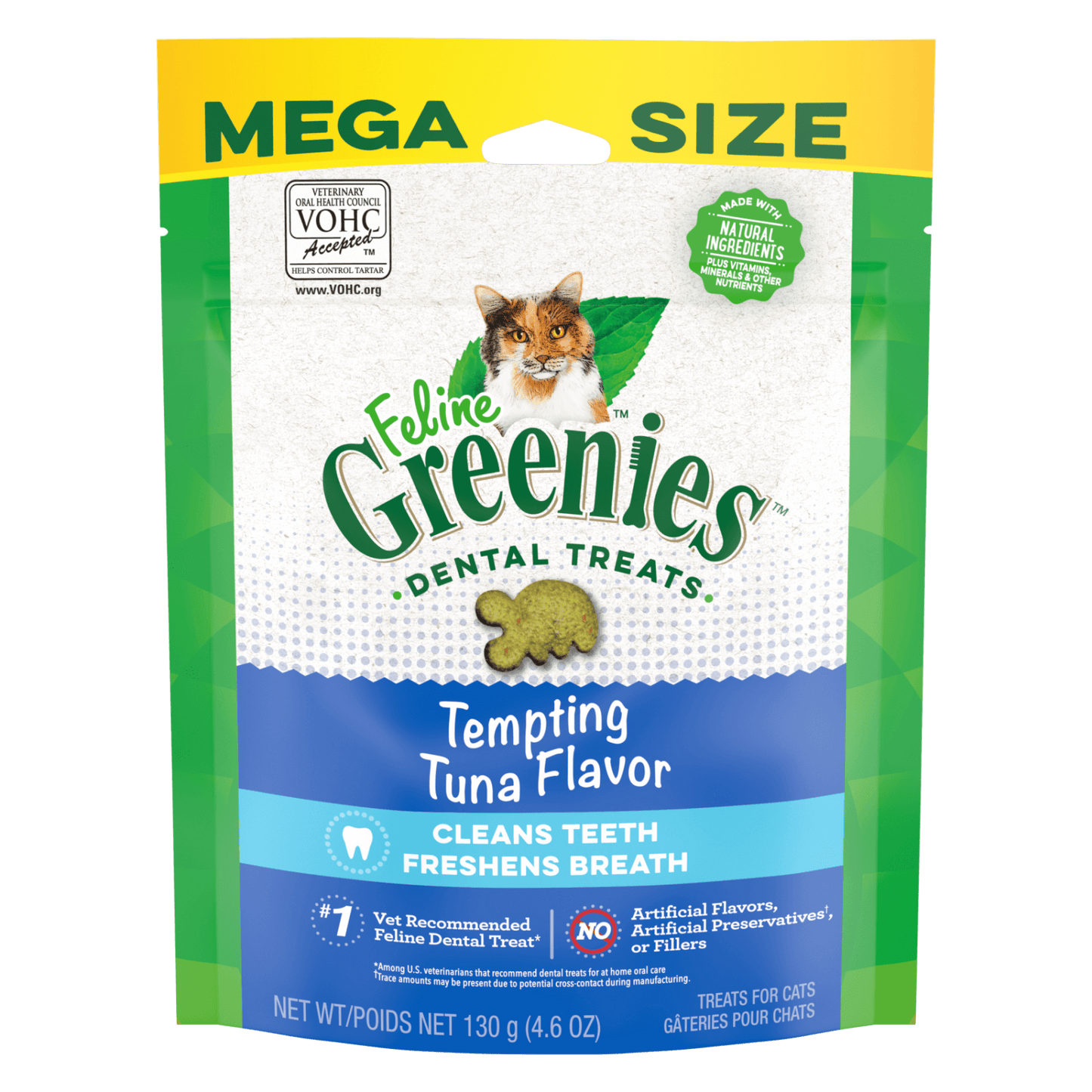 Greenies Dental Cat Treats Tempting Tuna (Mega 130g)