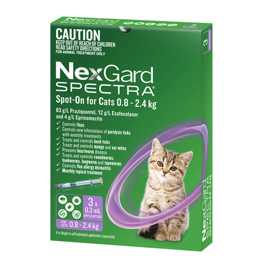 NexGard SPECTRA Spot-On for Cats 0.8 to 2.4kg