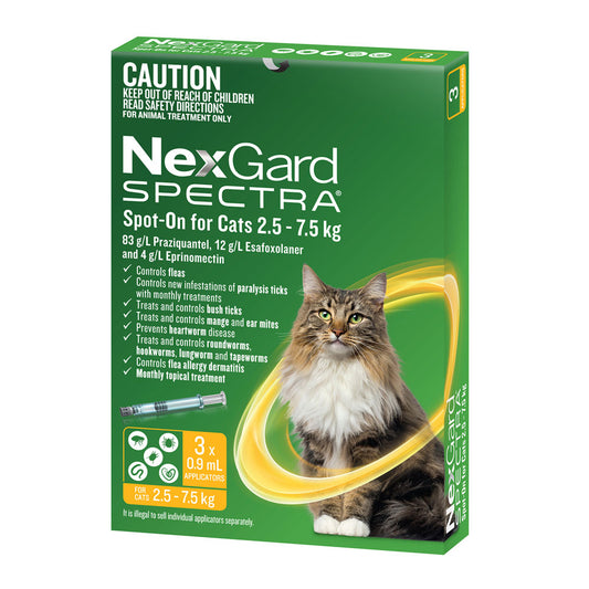 NexGard SPECTRA Spot-On for Cats 2.5 to 7.5kg