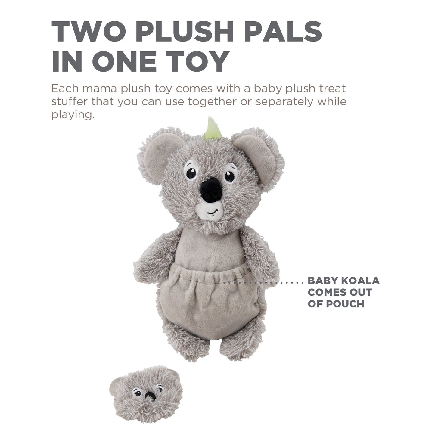 Charming Pet Pouch Pals Plush Dog Toy - Koala with Baby in Pouch