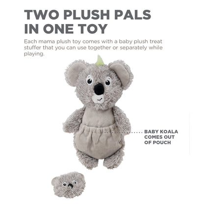 Charming Pet Pouch Pals Plush Dog Toy - Koala with Baby in Pouch