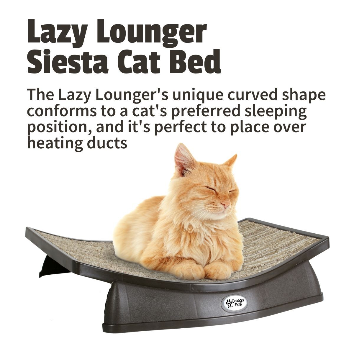 Omega Paw Lazy Lounger Curved Siesta Cat Bed