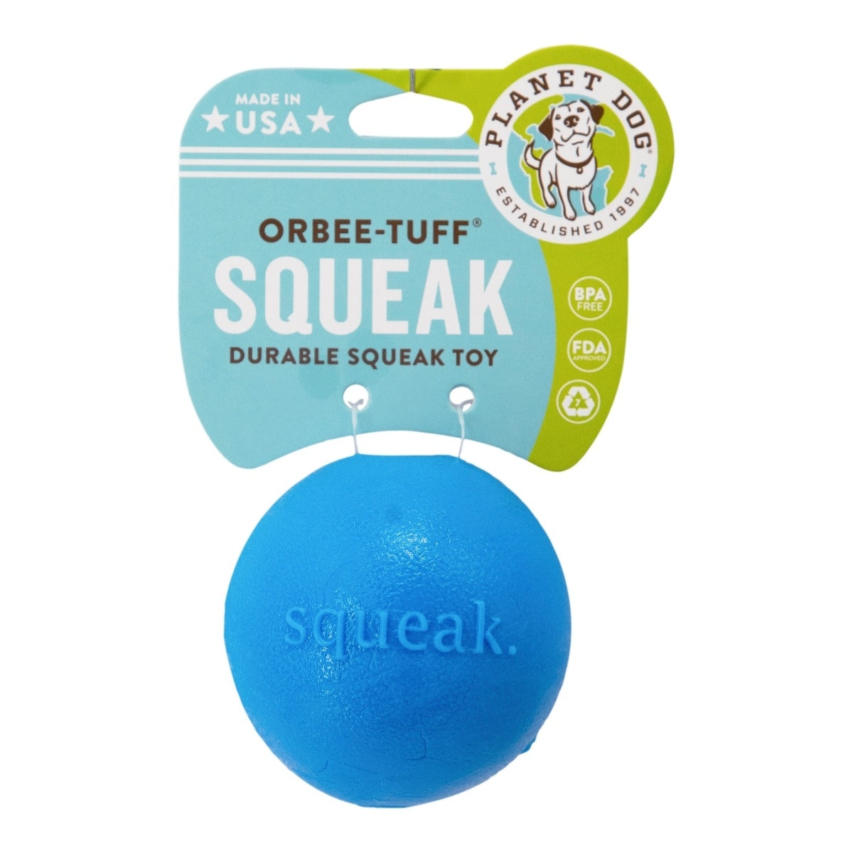 Planet Dog Orbee Tuff Fresh Breath Squeaker Fetch Ball for Dogs