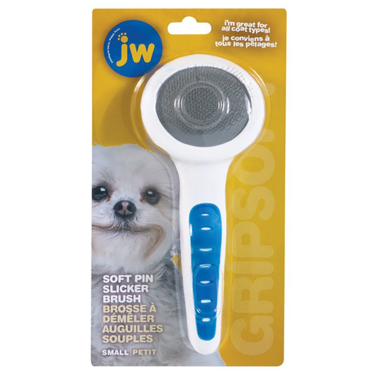 JW GripSoft Slicker Brush with Soft Pins (Small)