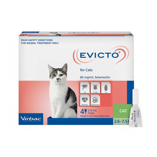 Virbac Evicto for Cats 2.6 to 7.5kg (4 x 0.75ml Tubes)