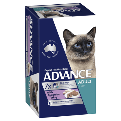 Advance Wet Food Tray Adult Cat Succulent Turkey (7 x 85g)