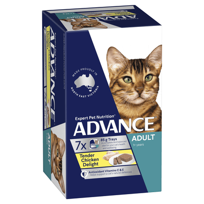 Advance Wet Food Tray Adult Cat Tender Chicken Delight (7 x 85g)