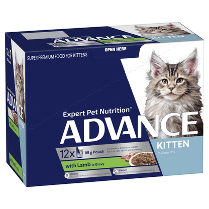 Advance Pouches Kitten Lamb in Gravy (12 x 85g)