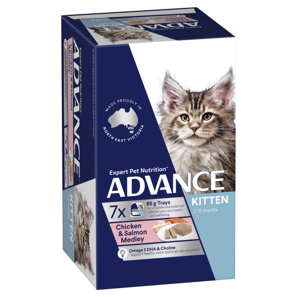 Advance Wet Food Tray Kitten Chicken & Salmon Medley (7 x 85g)