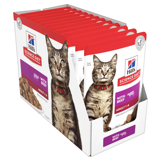 Hill's Science Diet Pouches Adult Cat (1-6) Beef (12 x 85g)