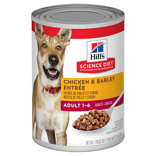 Hill’s Science Diet Wet Food Tins Adult Dog (1-6) Chicken & Barley Entree 12 x 370g