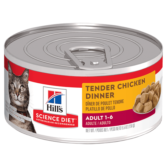 Hill's Science Diet Wet Food Tins Adult Cat Tender Chicken Dinner (24 x 156g)