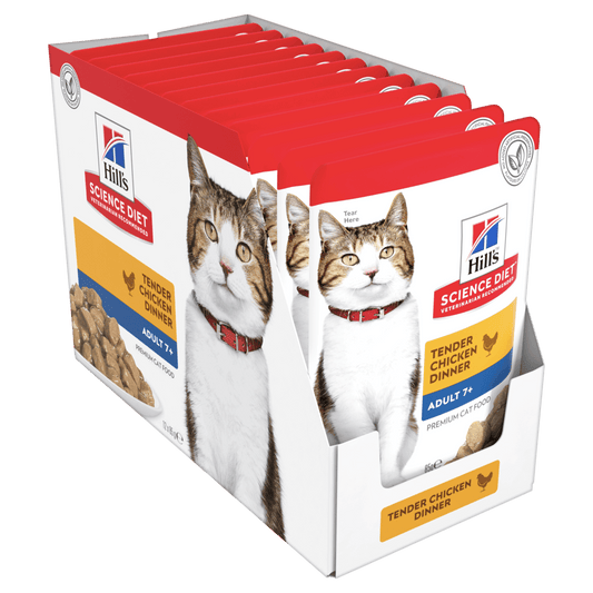 Hill's Science Diet Pouches Adult Cat (7+) Tender Chicken Dinner (12 x 85g)