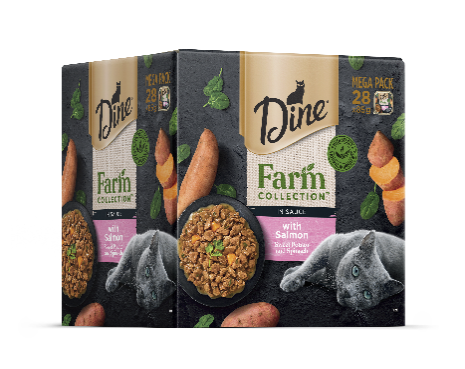 Dine Farm Collection Wet Food Tins Salmon, Sweet Potato and Spinach (Mega Pack 28 x 85g)