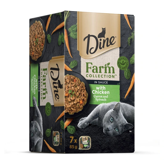 Dine Farm Collection Wet Food Tins Chicken, Carrot and Spinach (7 x 85g)